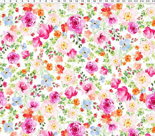 Flourish - Rose Garden Multi Blue