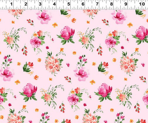 Flourish - Tossed Floral Light Pink