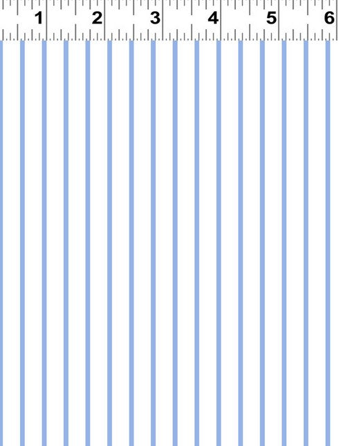 Flourish - Stripe Blue 7-1/2" Remnant