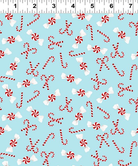 Santa Paws - Candy Canes Light Blue