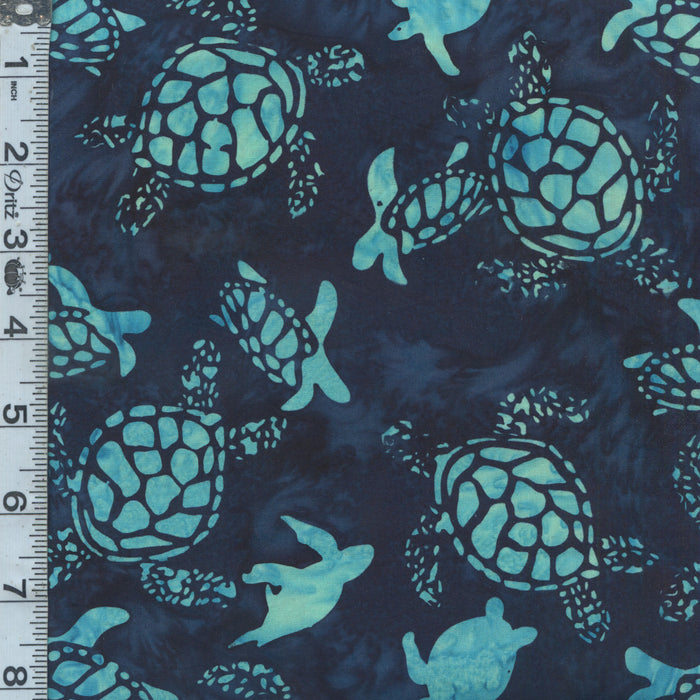 Tropical Treasures Batiks - Sea Turtles Deep Teal