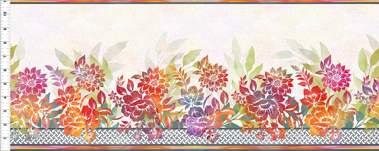Garden of Dreams II - Border Multi 8-1/2" Remnant