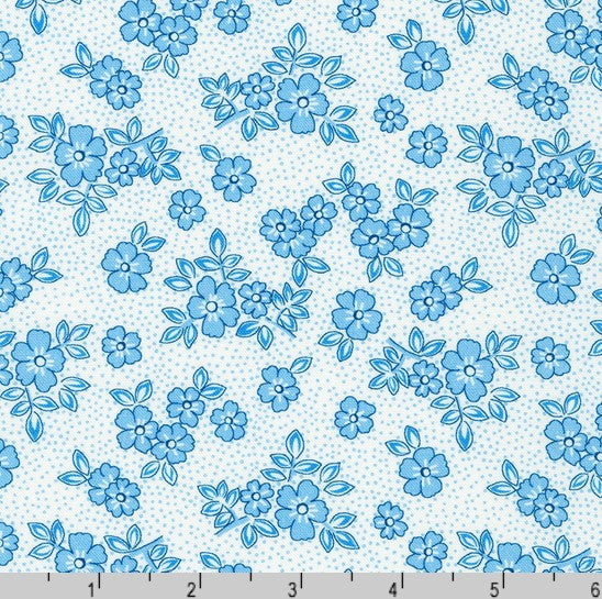 Flowerhouse: At the Cottage - Floral Dot Blue