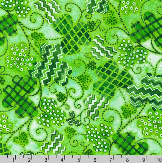 Lucky Day - Textured Clovers Green