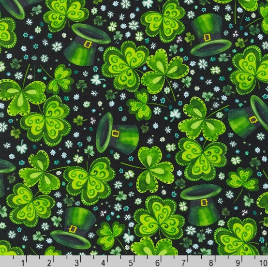 Lucky Day - Clovers & Hats Emerald 8" Remnant