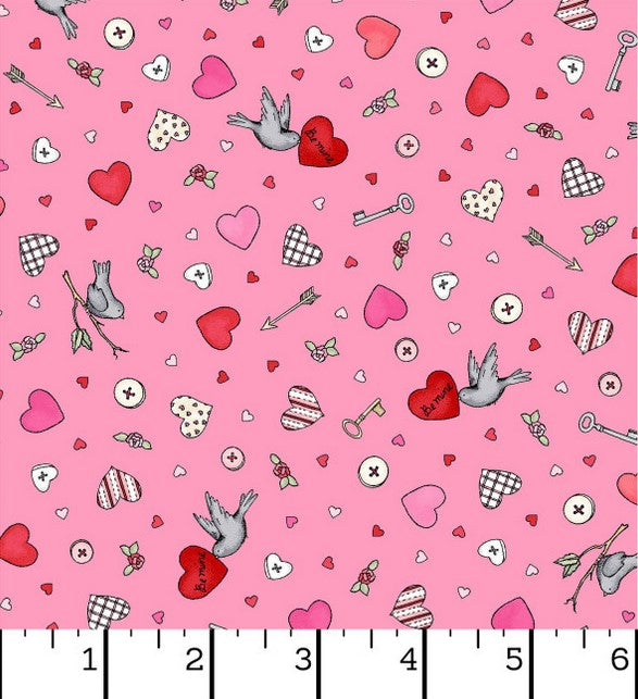 I Heart You - Birds Pink