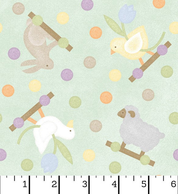 Little Chicks Flannel - Pull Toys Green