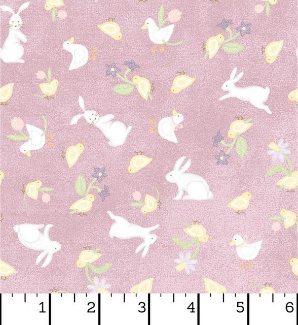 Little Chicks Flannel - Bunnies & Chicks Purple