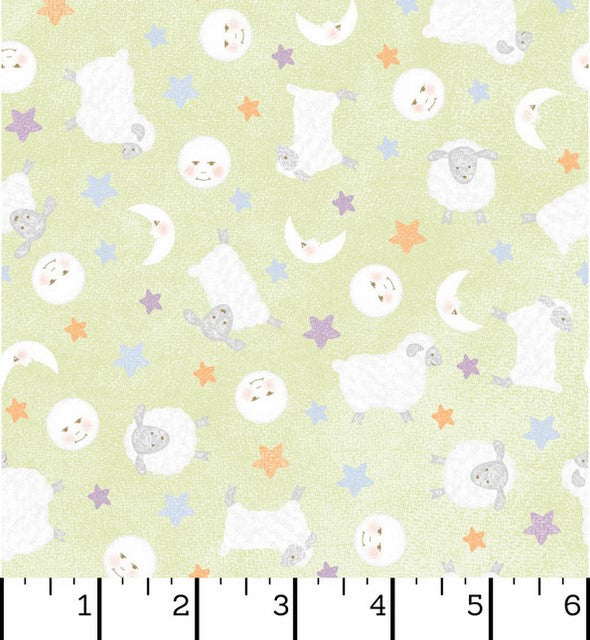 Little Chicks Flannel - Lambies & Moon Green
