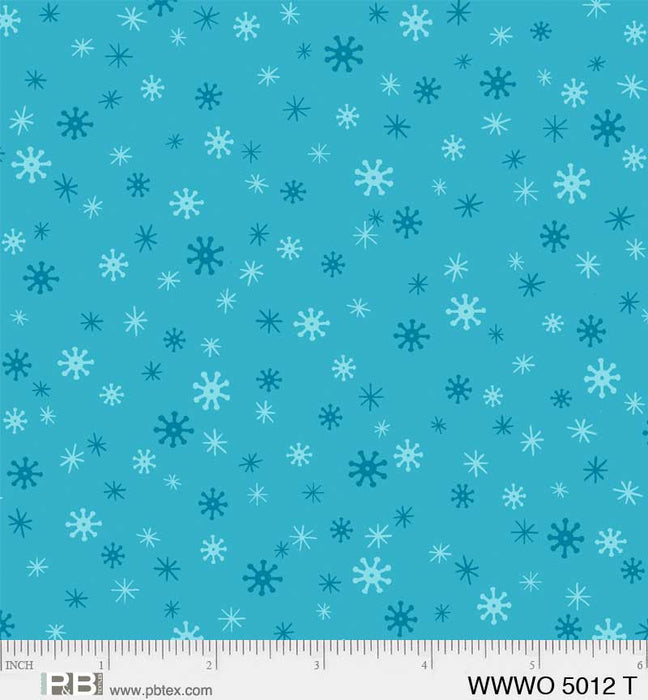 Wheeling Winter Wonderland - Snowflakes Teal 6" Remnant