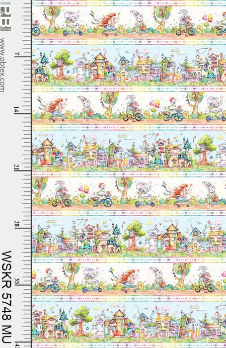 Whiskerville - Animals Stripes White 15" Remnant