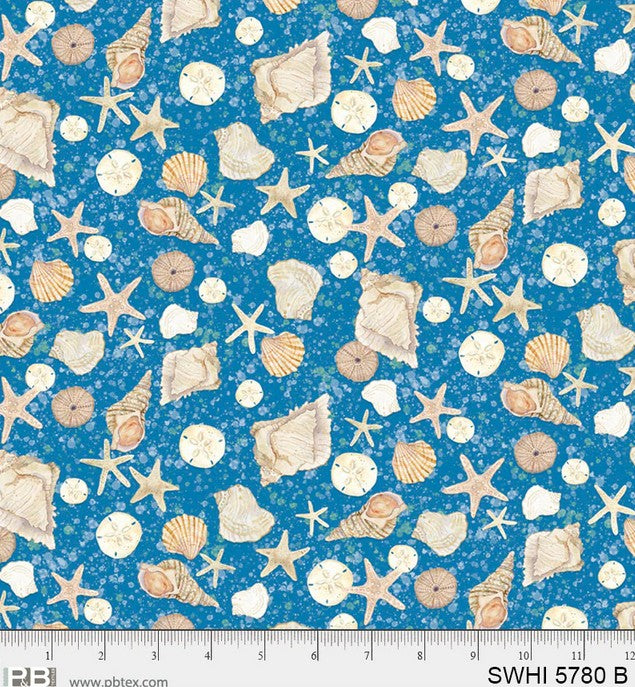 Sea Whispers - Seashells Blue