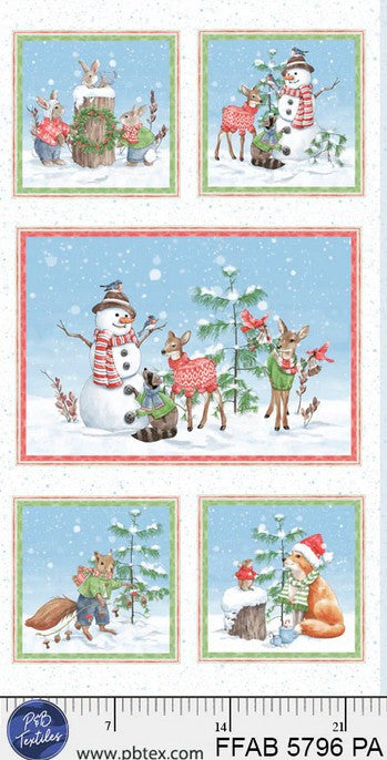 Frost & Fable Panel - Holiday Animals White