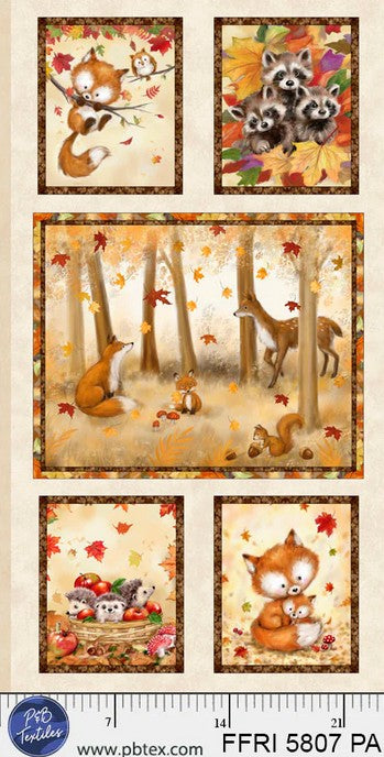Fall Friends Panel - Woodland Panel Cream