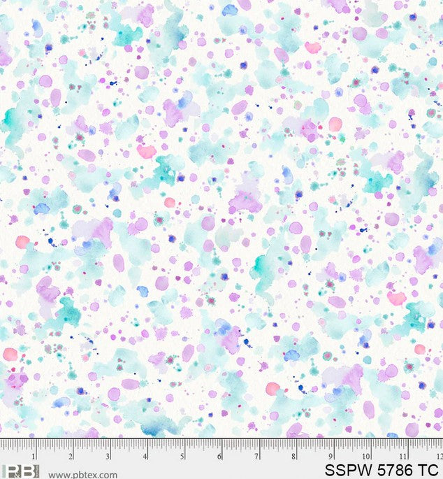 Sally's Speckle 108" Wide - Teal Lilac
