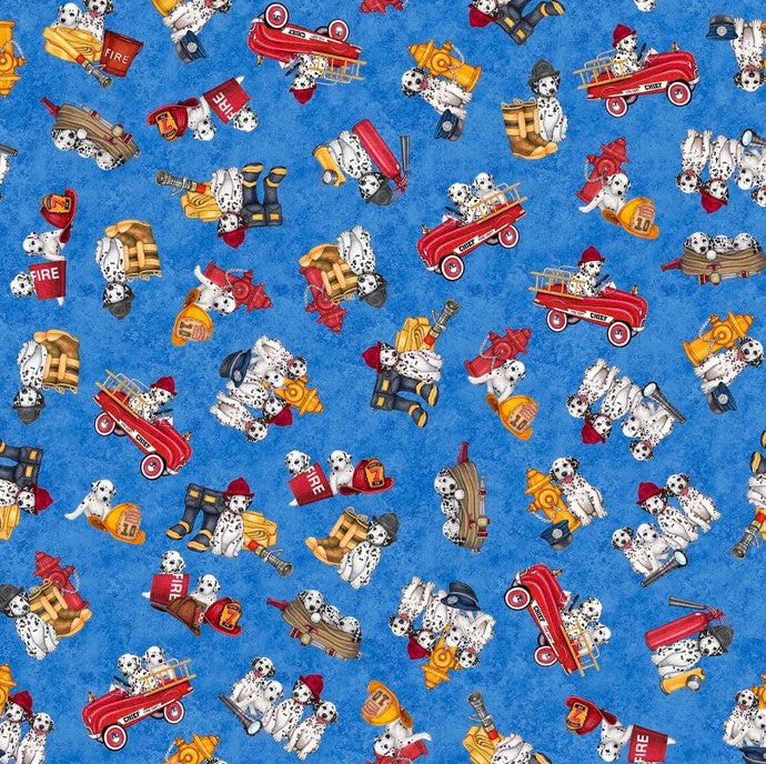 American Heroes Firefighter - Dalmatians & Firetrucks Blue