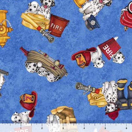 American Heroes Firefighter - Dalmatians & Firetrucks Blue