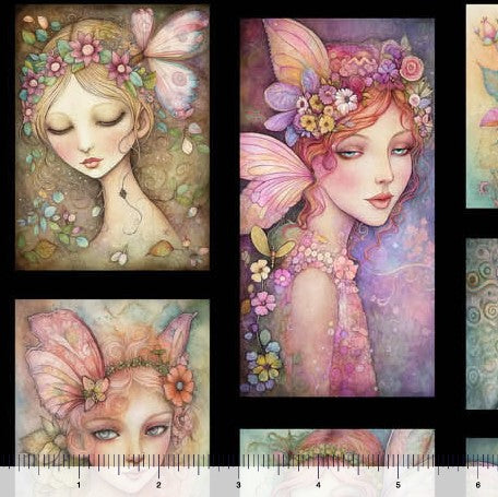 Enchanted - Fairy Portrait Patches Black