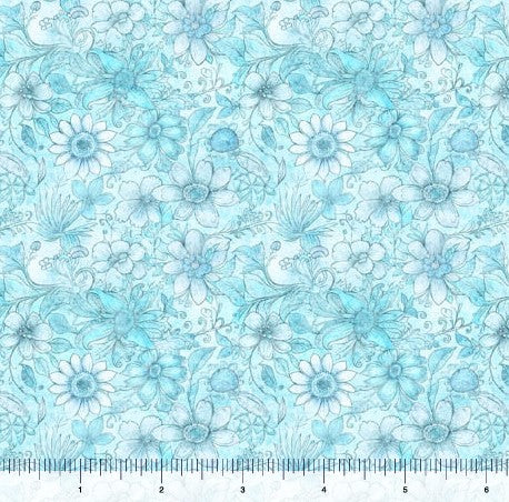 Enchanted - Flower Tonal Aqua