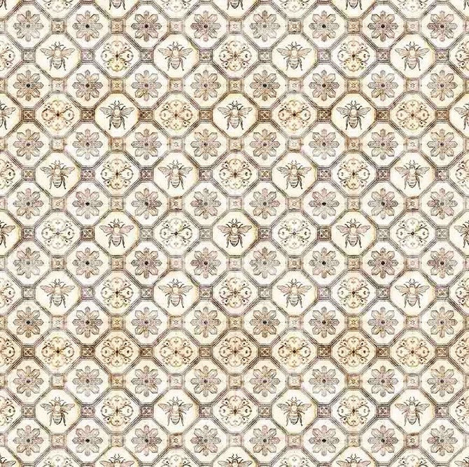 All The Buzz - Bee Geometric Taupe