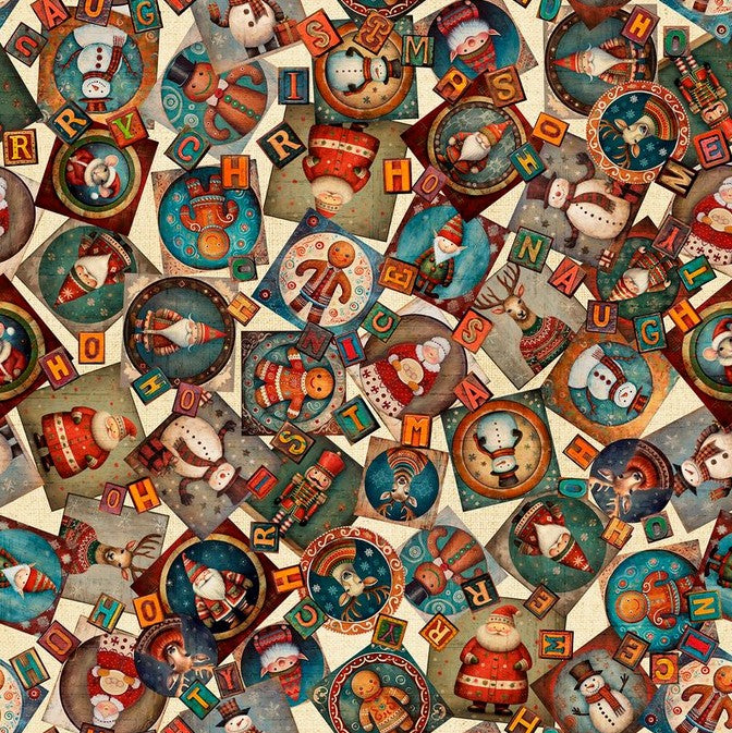 Santa's Workshop - Christmas Collage Cream