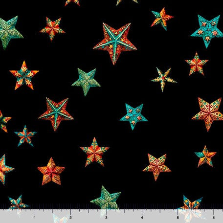 Santa's Workshop - Stars Black