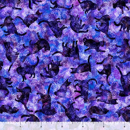 Feline Fantasia - Cat Silhouettes Purple