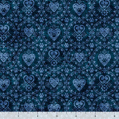 QT Cuties 2 - Heart Pawprint Navy