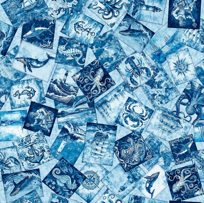Ocean Blues -  Nautical Motif Blue