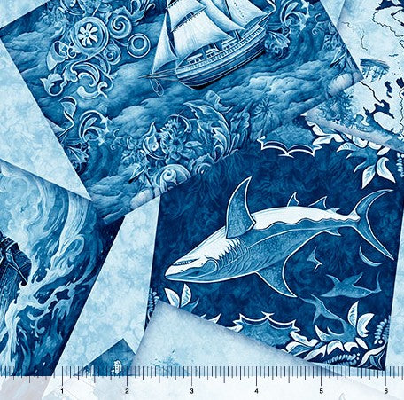 Ocean Blues -  Nautical Motif Blue