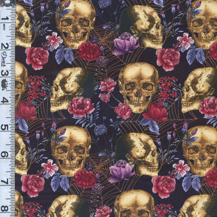 Bones Collection - Skulls & Flowers Black