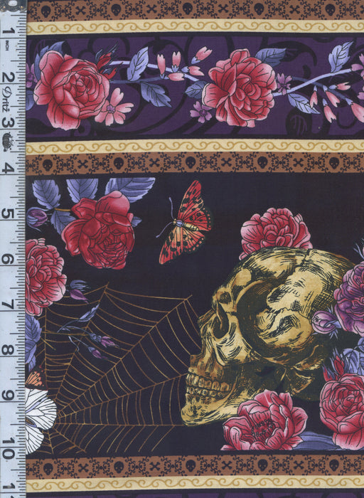 Bones Collection - Floral Skull Stripe 11" Remnant