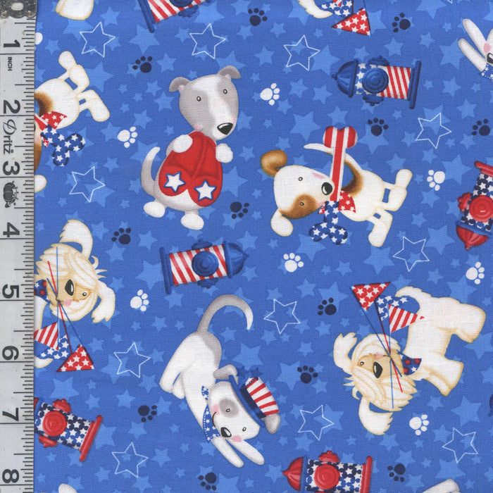 Patriotic Pooch - Pups & Hydrants Blue