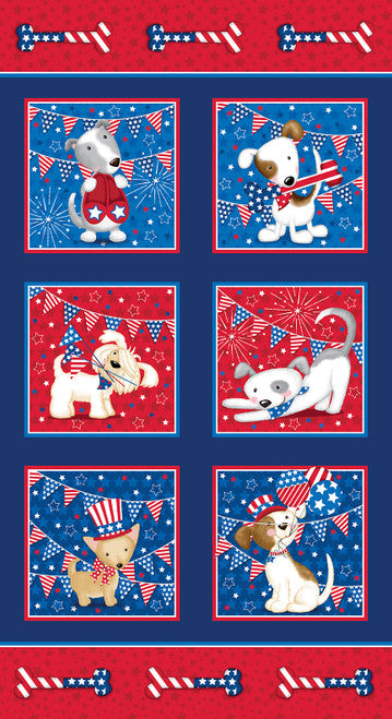 Patriotic Pooch Panel - Pups in Blocks