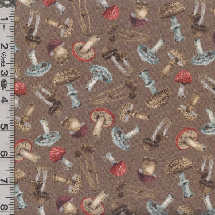 Season's Study - Mushrooms All Over Brown 16" Remnant