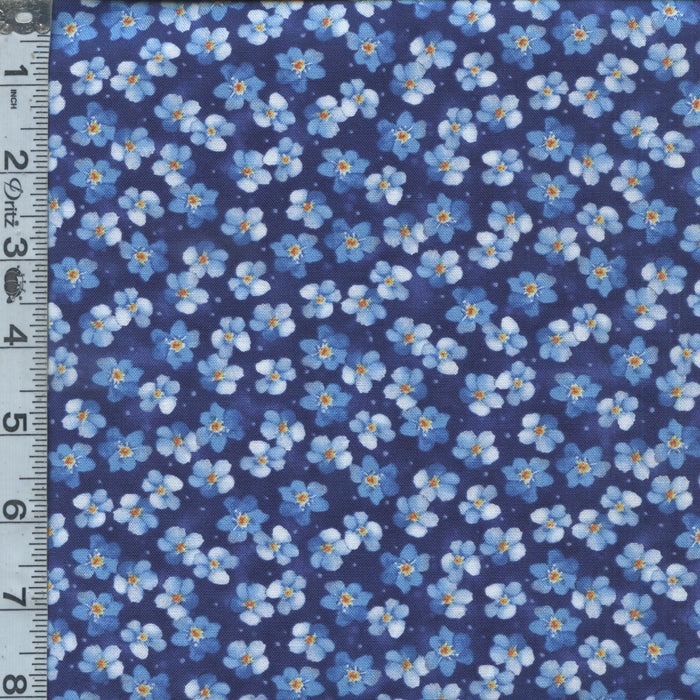 Blue Harmony - Petals Navy 11" Remnant