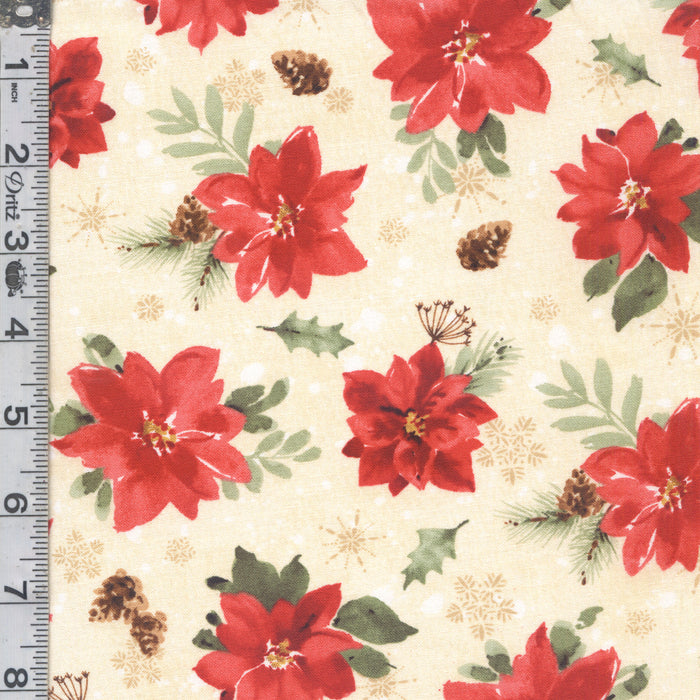 Cardinal Celebration - Poinsettias Cream