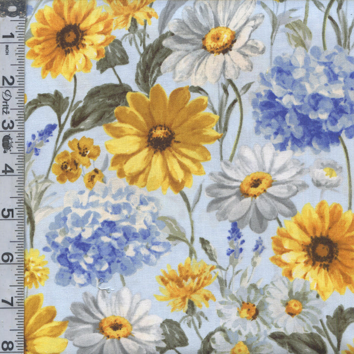 Bees & Blooms - Packed Flowers Blue