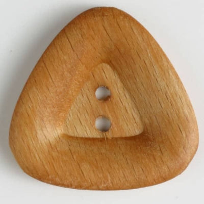 Wood Button 45mm - Triangle Brown