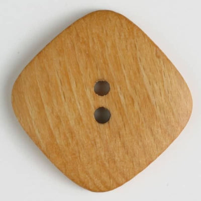 Wood Button 45mm - Square Brown