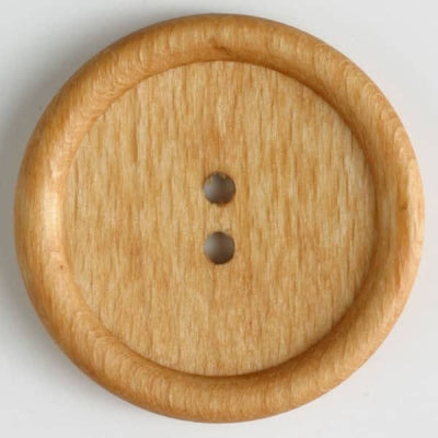 Wood Button 45mm - Round Brown