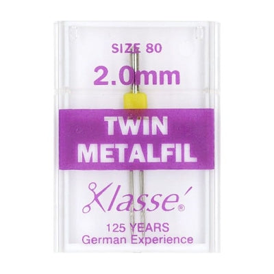 Klasse Metafil/Embroidery Twin Machine Needle Size 80/12 2.0mm