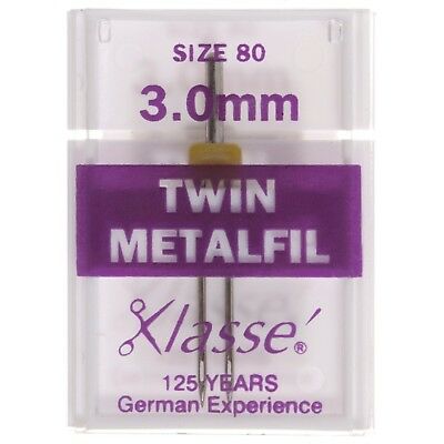 Klasse Metafil/Embroidery Twin Machine Needle Size 80/12 3.0mm