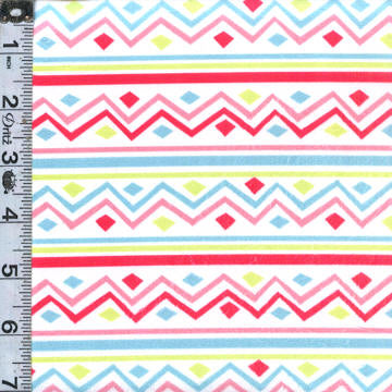 Neon Jungle Minky - Zig Zag Stripe White