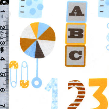 Minky - Rocking Horse - Numbers Letters White