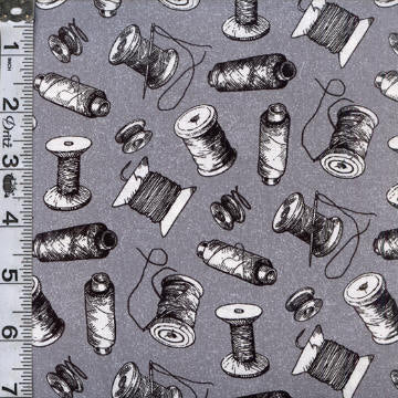 Sewing is My Happy Place - Spool Toss Gray