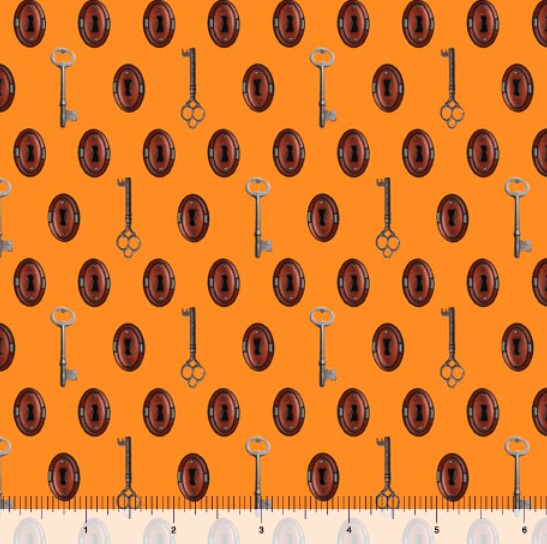 Steampunk Halloween 2 Digital Print - Keys Orange