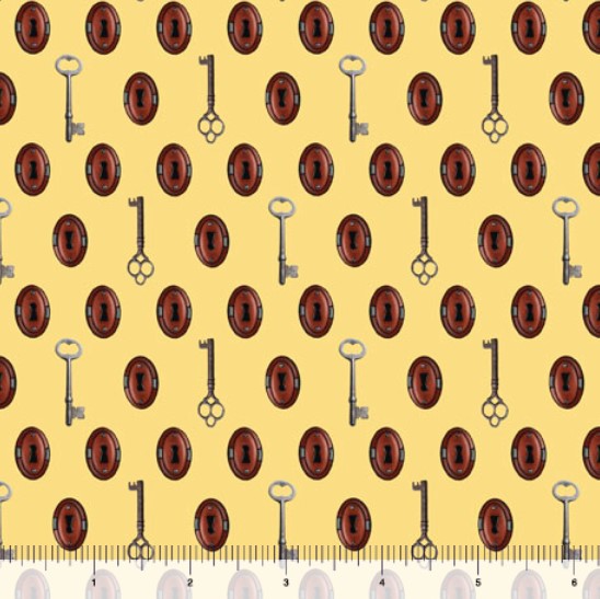 Steampunk Halloween 2 Digital Print - Keys Cream