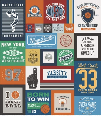 Varsity Basketball Panel - Basketball Signs Collage Multi