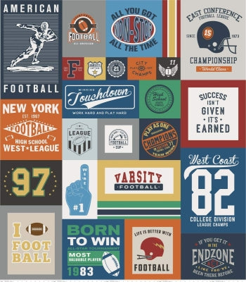 Varsity Football Panel - Football Signs Collage Multi